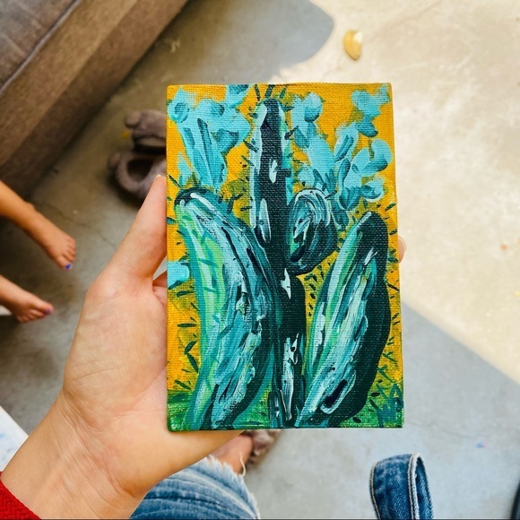 Cactus Painting Desert Original Art Canvas Impasto - Picture 8 of 10